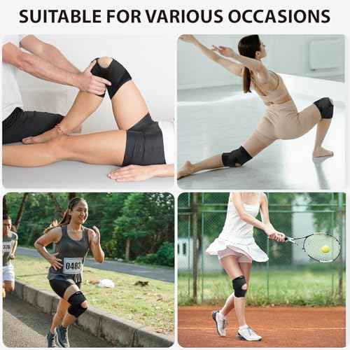 Knee Brace with Side Stabilizers for Meniscus Tear, Adjustable Knee Wrap for Pain Relief, Breathable Compression Knee Support for Knee Pain, ACL, MCL, Arthritis, Sports, Women&Men (Black, Large)
