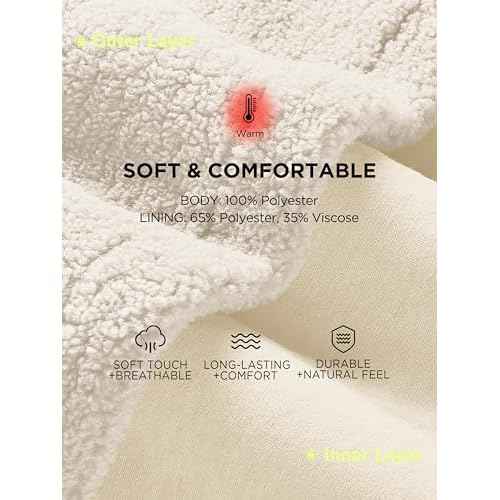 ODODOS Women's Sherpa Fleece Half-Zip Pullover - Cozy Warm Long Sleeve Sweatshirt Cinchable Outerwear with Pockets