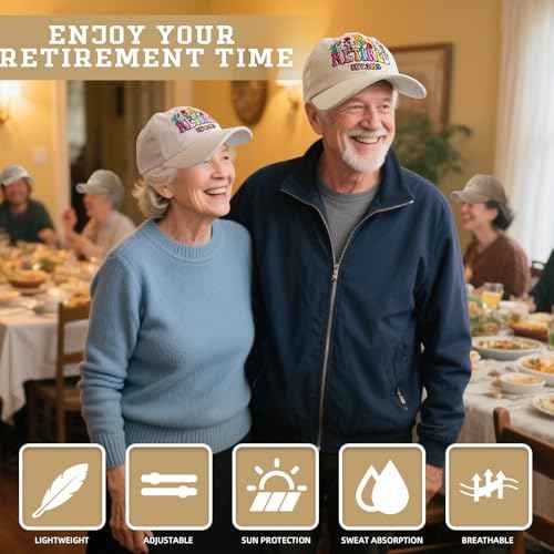 Embroidered Retired 2025 Hat, Retirement Adjustable Cotton Breathable Baseball Cap, Retirement Gifts for Men Woman
