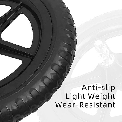EIRONA 12 Inch Balance Bike Replacement Wheel, EVA Foam Balance Bike Wheel Compatible with Strider, Black