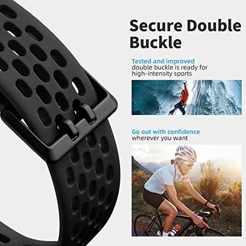 Getino Compatible Fitbit Charge Bands, Soft Breathable Replacement Sport Strap Adjustable Wristbands for Fitbit Charge 5/6, Black