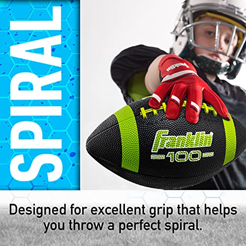 Franklin Sports Kids Junior Grip-Rite Youth Junior Size Rubber Footballs - Peewee Kids Durable Outdoor Footballs - Single & Bulk Packs Available