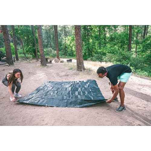 Stansport Medium-Duty Rip-Stop Tarp 20' x 30' - Dark Green (T-2030) - Medium Duty Waterproof for Outdoor Camping - 5 Mil Thick, Durable and Reliable Cover for All Your Camping Needs