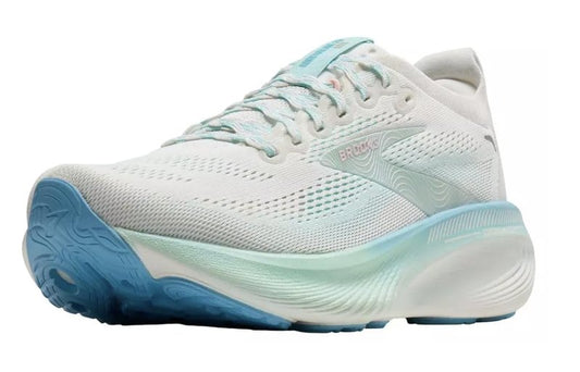 Brooks Women’s Adrenaline GTS 25 Supportive Running & Walking Shoe, White/Sea/Aqua, 9.5 Wide