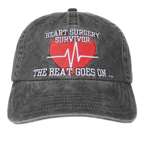 InnoBeta Heart Surgery Recovery Gifts Cap for Men, Women, Funny Adjustable Embroidered Hat Baseball Cap Grey