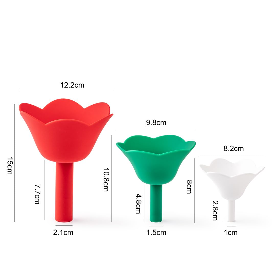 Shaped Funnel Set by [Brand Name] - 3-Piece Kitchen Funnel for Easy Liquid Pouring & Dispensing