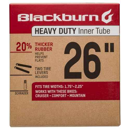 Blackburn 26" x 1.75-2.25" Schrader Heavy Duty Bicycle Inner Tube with tire levers