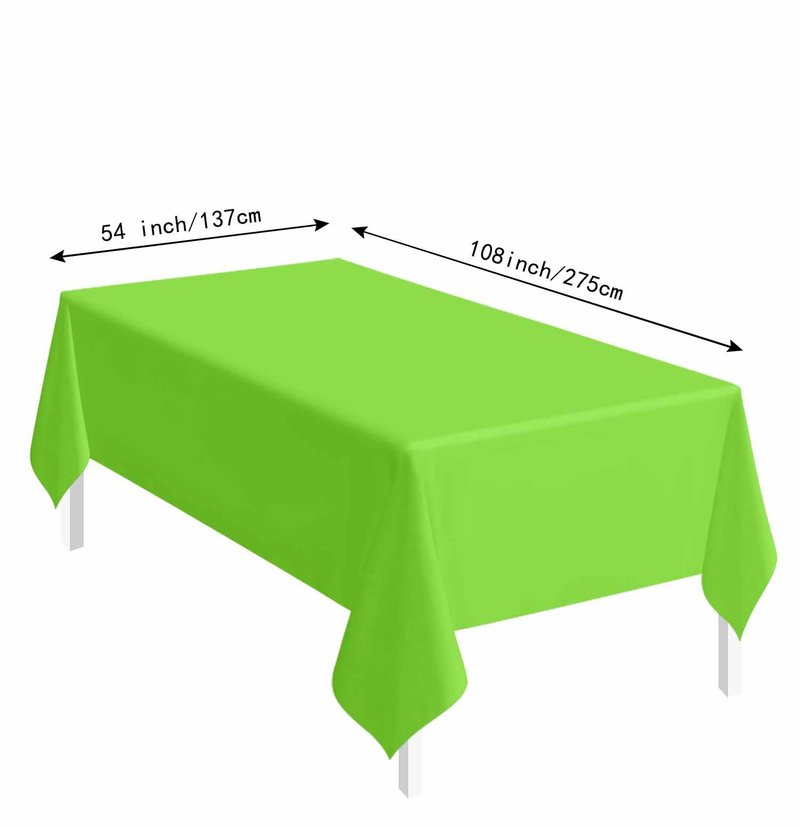 SietDESEO 2 Pack Lime Green Plastic Tablecloth Rectangle 54 x 108 Premium Disposable Table Cloth Plastic Lime Green Table Cover for Wedding Baby Shower Party Decorations