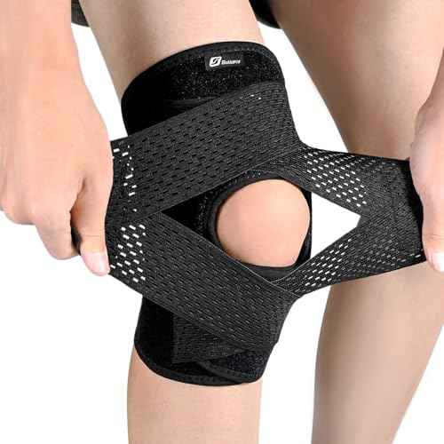 Knee Brace with Side Stabilizers for Meniscus Tear, Adjustable Knee Wrap for Pain Relief, Breathable Compression Knee Support for Knee Pain, ACL, MCL, Arthritis, Sports, Women&Men (Black, Large)