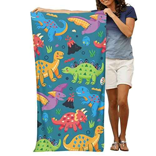 Dinosaur Beach Towels for Boys Kids Beach Towels Bulk Toddler for Travel Pool Personalized Microfiber Oversized Quick Dry Pool Towel 30"x 60"