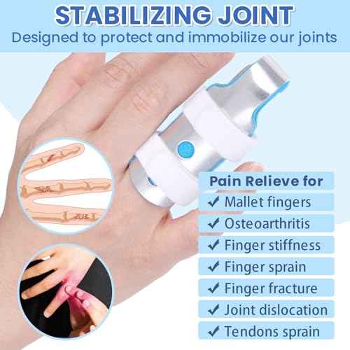 Finger Splint, 3pcs Finger Brace Joint Stabilizer Knuckle Immobilization with Soft Foam Interior, Broken Finger Splints Fit for Thumb/Middle/Ring/Index/Pinky Finger (3, Mixed)