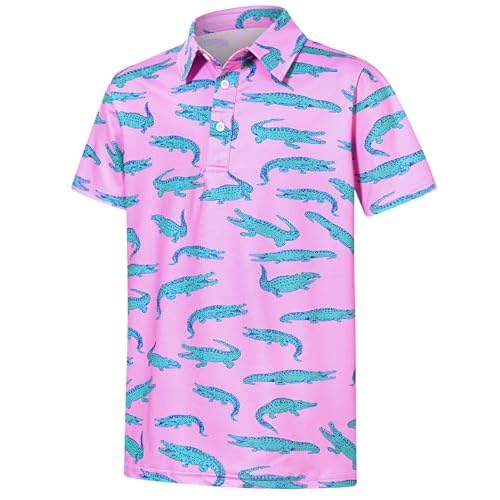 Boys Performance Polo Shirt Short Sleeve Golf Clothes for Active Casual Size 5-14