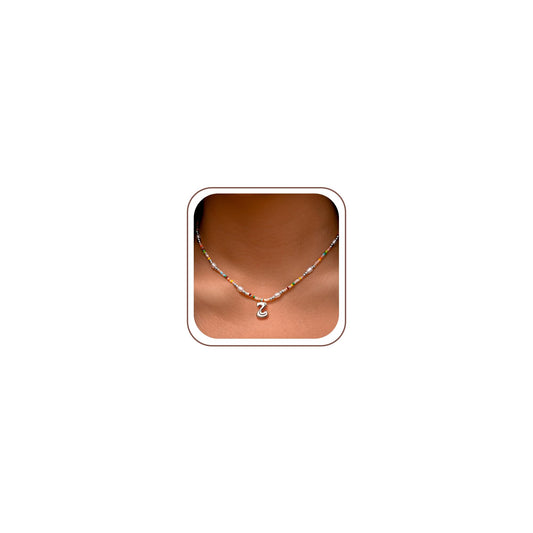 Ritach 7 8 9 10 Year Old Girl Gifts - Initial Necklace for Girls Jewelry Beaded Letter Z Necklace Silver Initial Necklaces for Women Gifts for 7 8 9 10 11 Year Old Girl Birthday Gift