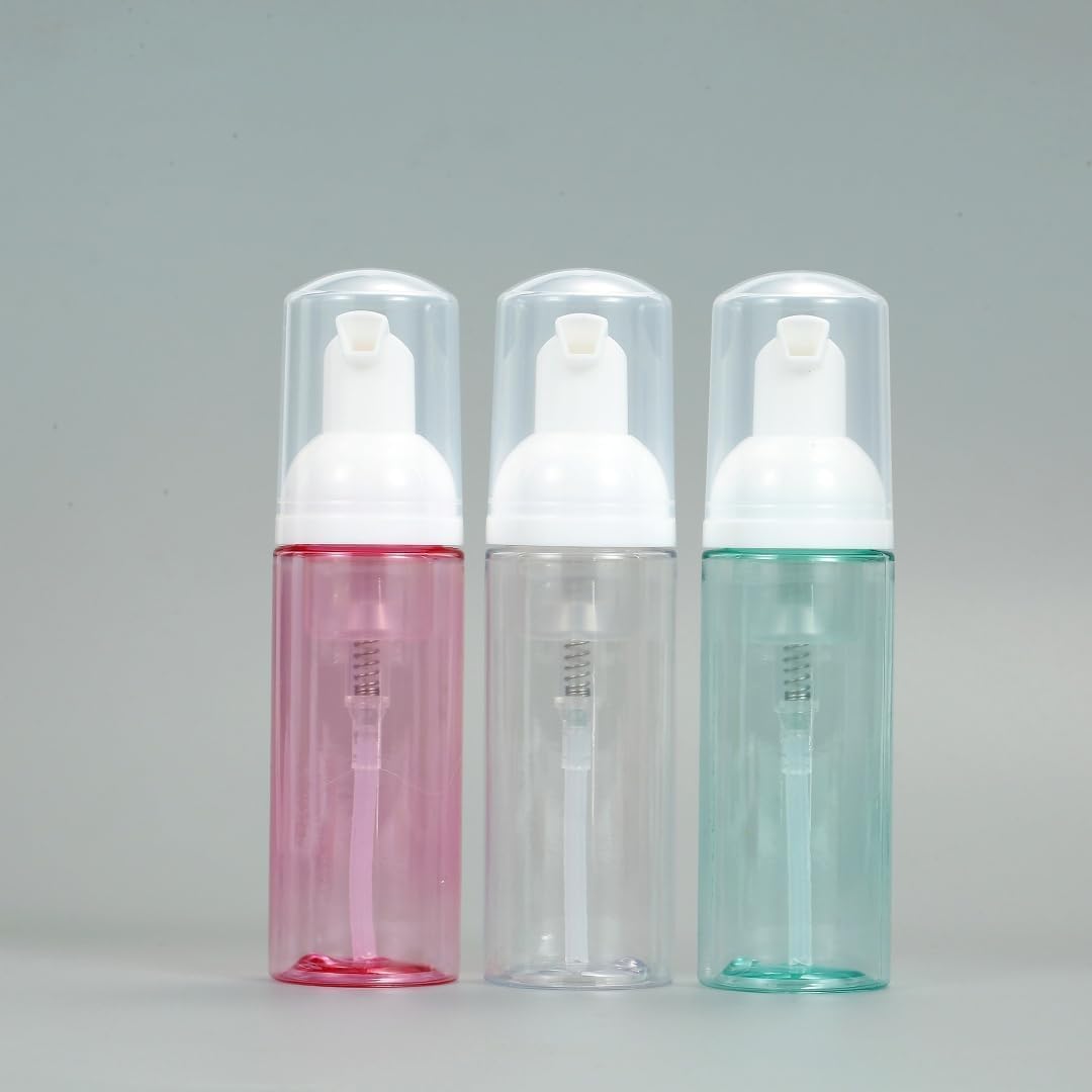 Skiennix Foam Pump Bottle - 3 Pack Travel Size 60ml Clear Plastic Dispenser | Mini Refillable Containers
