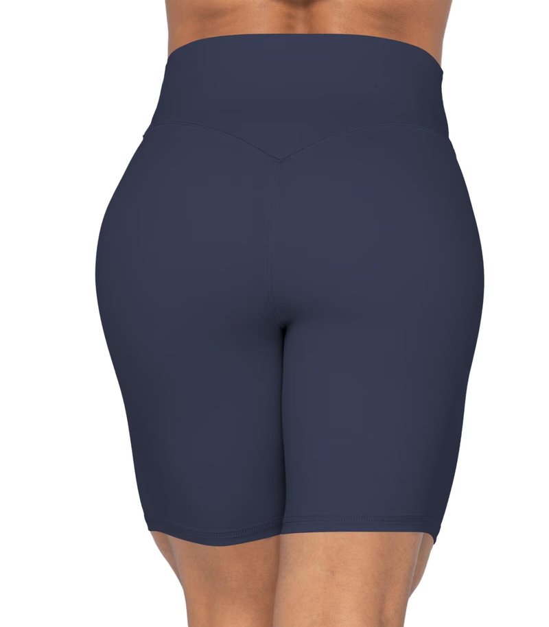 Sunzel No Front Seam High Waist Biker Shorts for Women, Squat Proof Yoga Workout Gym Bike Shorts 8" Inseam Ash Blue Large