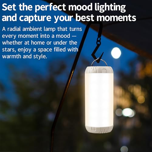 Rechargeable Camping Lantern, 1200 Lumens Ultra Bright Portable LED Lantern, Up to 80 Hours Runtime, IP68 Waterproof, 3 Light Modes + SOS Emergency Light for Power Outages, Hiking, Hurricane