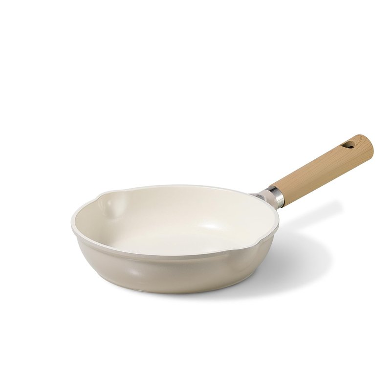 CAROTE 8" Ceramic Frying Pan Skillet, Non Stick Frying Pan Chef's Pan, Healthy & PFOA/PFAS Free, Induction-Compatible, Taupe