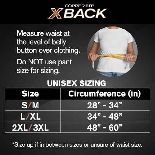 Copper Fit X-Back Brace for Lower Back Pain, Lumbar Support, Herniated Disc, Sciatica, Arthritis ? Adjustable, Breathable Design - for Men and Women (Large/XLarge)