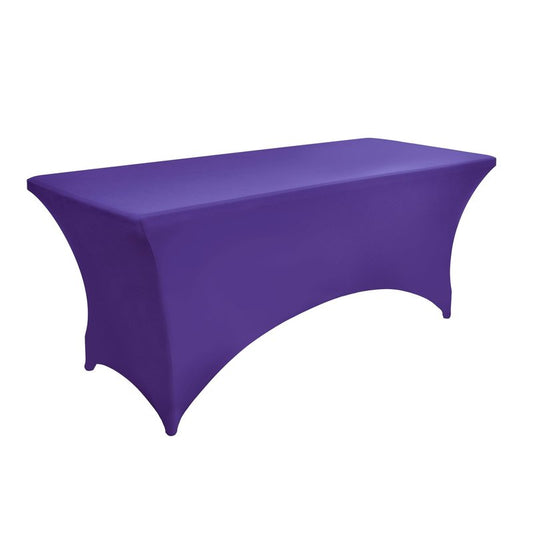 ZarzaaSik 2-Pack 6ft Spandex Table Covers for Rectangle Standard Folding Tables - Wrinkle Resistant Stretch Tablecloths - Ultimate Fitted Table Protector for Parties, Trade Shows, Banquet