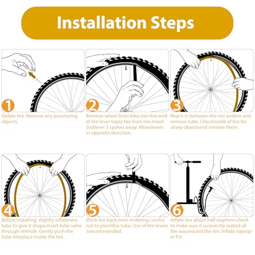 2 Pack 20 x 3.0 Fat Tire Tube Schrader Valve, Puncture Proof Bike Tubes for 20 x 3 Bicycle Tire, Butyl Rubber Inner Tube for EBike/Electric Bike/Mountain Bike