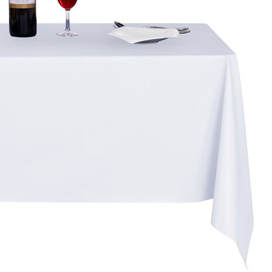 sancua 100% Waterproof Rectangle PVC Tablecloth - 70 x 70 Inch - Oil Proof Spill Proof Vinyl Table Cloth, Wipe Clean Table Cover for Dining Tables, Buffet Parties and Camping, White