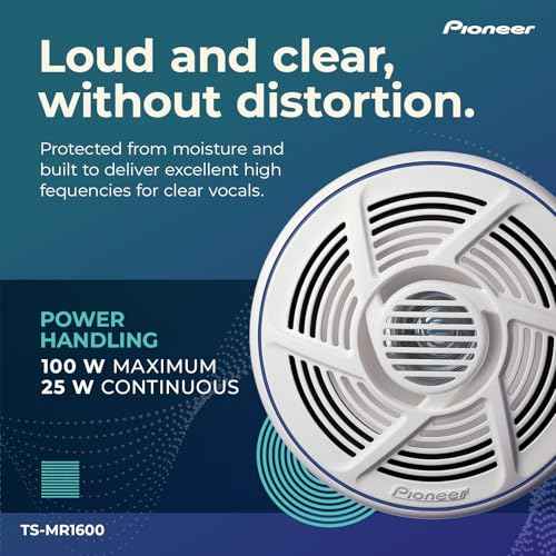 Pioneer TS-MR1600 6.5¡± Speakers (Pair) ? 100W Max, Water-Resistant + UV-Protected, Built for Boats, UTV, ATV, SXS, Outdoor, Marine, All Purpose Speakers