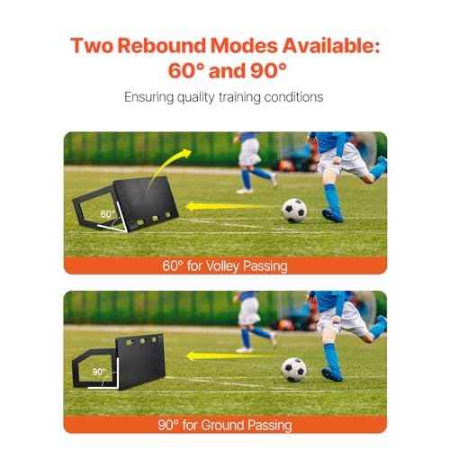 VEVOR Portable Soccer Wall with 2 Angles Rebound, Foldable HDPE Kickback Rebound Board, Soccer Training Equipment for Kids and Adults, Passing & Shooting Practice