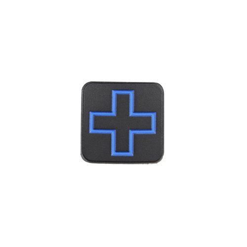 Eleven 10 PVC Medic Cross Patch | 1" x 1" Hook Backing (Black/Blue)