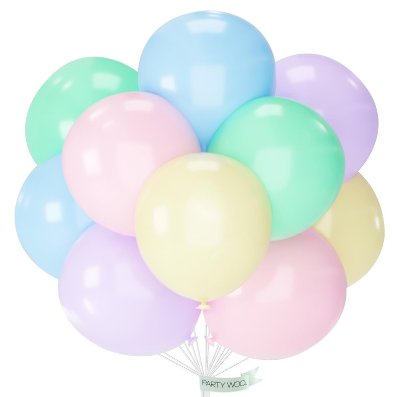 PartyWoo Pastel Balloons 20pcs 18 Inch Pastel Rainbow Latex Balloons for Baby Shower Gender Reveal Engagement Bachelorette Easter Bridal Shower Anniversary Retirement Birthday Party Decorations
