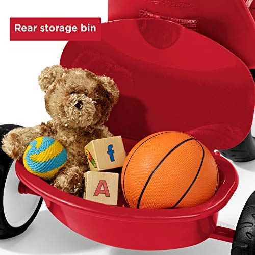 Radio Flyer Deluxe Steer & Stroll Kids Tricycle, Toddler Trike for Ages 2-5, Red