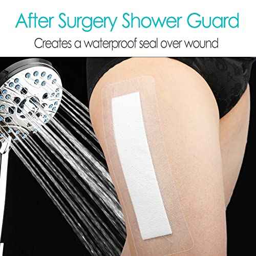 14 Pack 4"x10" Waterproof Adhesive Island Dressing for Knee Replacement Post-Surgery Recovery Bordered Gauze Bandages with Non-Stick Pad for Hip Surgical Incision Care Shower Protection