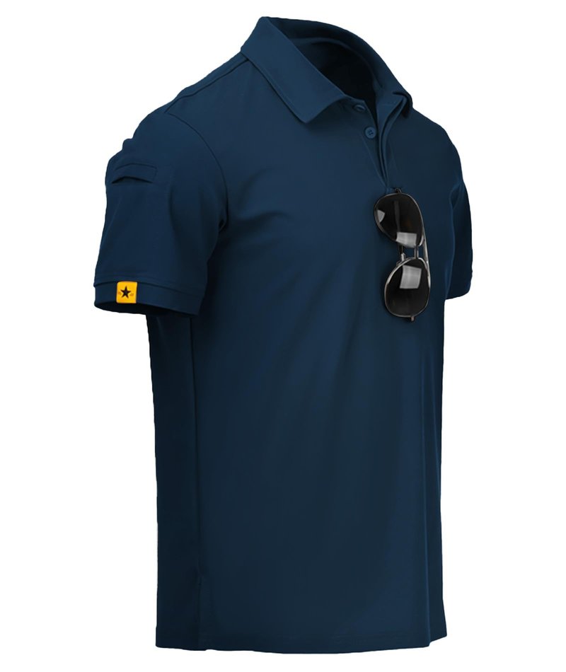 ZITY Mens Polo Shirt Short Sleeve Sports Tactical T-Shirt Athletic Golf Polos Daily Casual Stylish Collared Shirts for Men Navy Blue 3X-Large