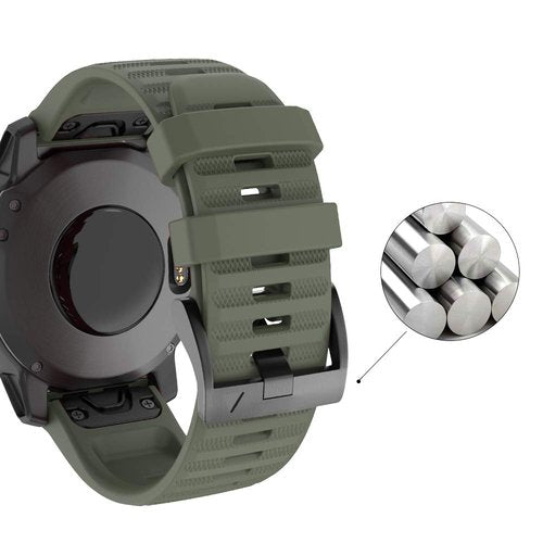 ISABAKE Watch Band for Garmin Fenix 7X/Fenix 6X/Fenix 5X, 26mm QuickFit Silicone Wristband for Fenix 8 51mm/Enduro 2/3
