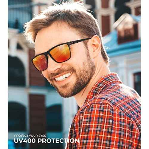 KALIYADI Polarized Sunglasses for Men, Lightweight Sun Glasses with UV Protection for Driving Fishing Golf