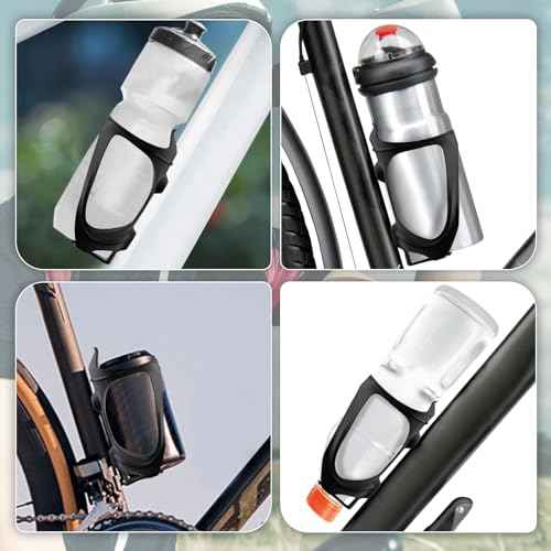 CITOOTY Bike Water Bottle Holder - 2 Pcs Ultralight Bicycle Cup Holder Cage with Screws Tool, Universal Resin Cycling Bottle Rack Brackets for Road MTB Mountain Bike, Fits for 2.75-3.94" Diameter Cup