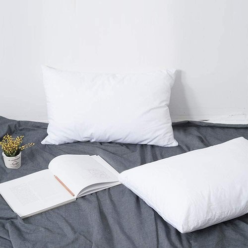 FLXXIE Small Cotton Down Alternative Pillows - Super Soft & Breathable | 2 Pack, 13x18 Inches
