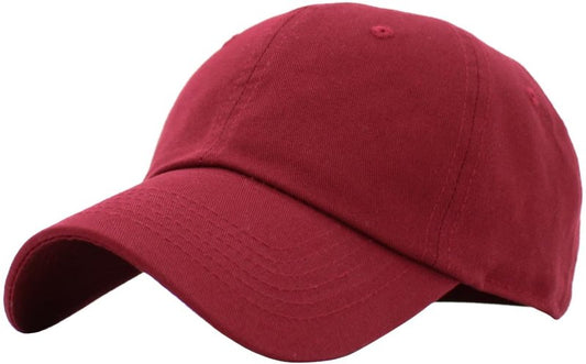 KBETHOS Classic Cotton Dad Hat, Burgundy, Adjustable