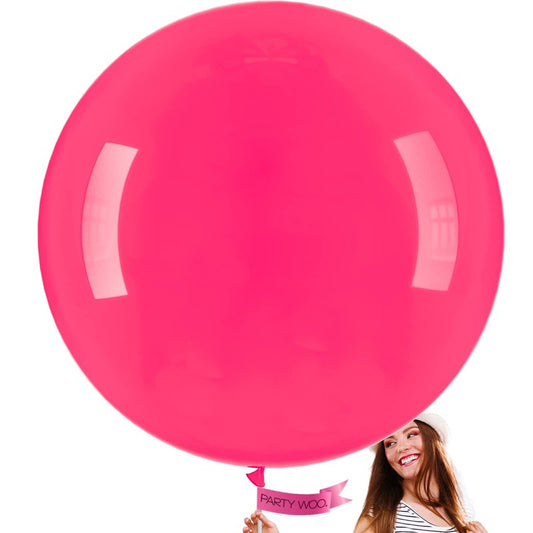 PartyWoo Hot Pink Balloons 4pcs 36 Inch Magenta Fuchsia Balloons for Baby Shower Gender Reveal Engagement Bachelorette Wedding Bridal Shower Anniversary Birthday Party Decorations Pink-Y12