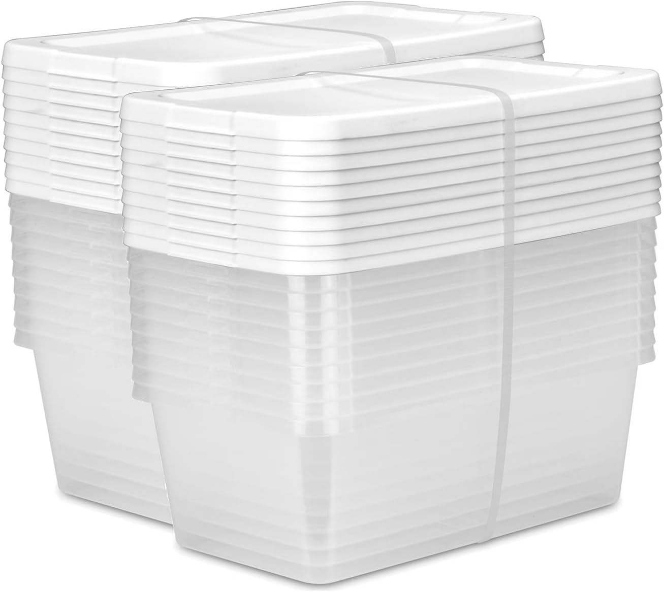 KKEATOY 6 Qt. Plastic Shoe Storage Box - Stackable & BPA-Free Clear Bin, Set of 20