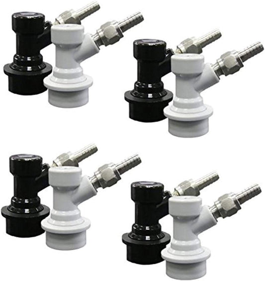LUCKEG Corny Keg MFL Disconnect Ball Lock Quick Disconnect Set with Stainless Steel Swivel Nut for Home Brewing Beer Keg System (PACK OF 8)
