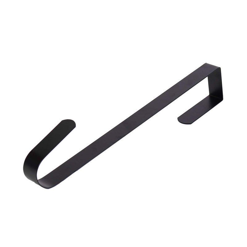 Sattiyrch 12" Wreath Hanger for Front Door,Steel Over The Door Hanger Hook,Wreath Door Hanger (Black,2)