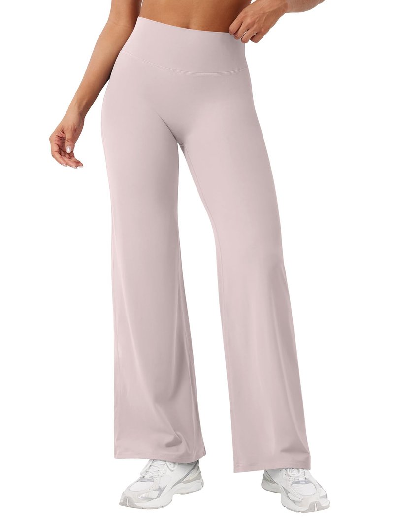YEOREO Workout Leggings Womens No Front Seam Straight Leggings 29" High Waist Buttery Eddiy Gym Yoga Pants Dusty Pink M