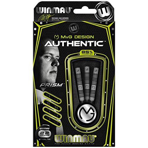Winmau Michael Van Gerwen MvG Authentic 85% Tungsten Darts Set with Prism Flights and Shafts (Stems)