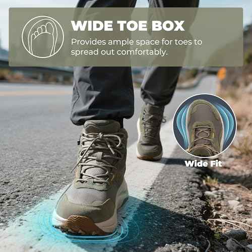 NORTIV 8 Men's Wide Toe Box Hiking Boots Low Drop Waterproof Outdoor Trekking Camping Shoes Katahdin