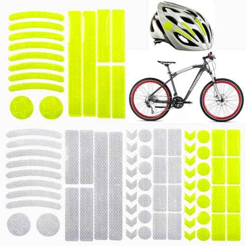 80pcs Reflective Stickers Set, Multi Shapes Bicycle Reflective Decals, Waterproof Outdoor Safety Warning Reflective Stickers for Night Visibility£¨2 Colors£©