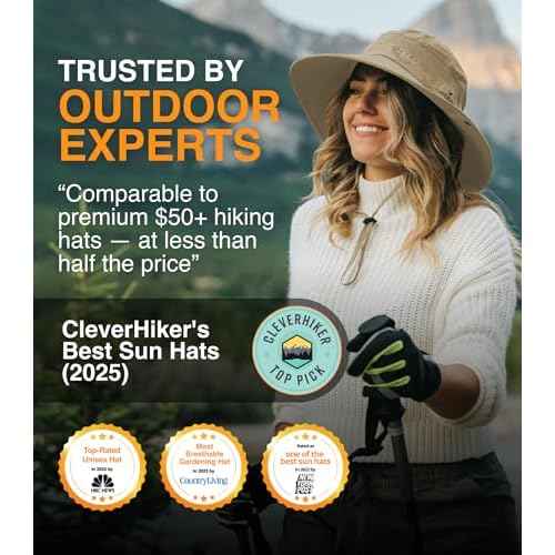 GearTOP Safari Hat for Men Sun Hats for Women UV Protection UPF 50+ Fishing, Gardening, Hiking Hat (22-23 1/2")