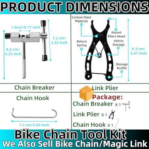 Bike Chain Tool 3 Pcs, Bicycle Link Plier + Chain Drift Tool + Chain Hook Chains Breaker Bikes Chain Removal Tools