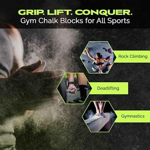 Rage Fitness Premium Gym Chalk, Pure Magnesium Carbonate Chalk for Excellent Grip, Weightlifting, Gymnastics, Rock Climbing - Block Chalk 1 LB