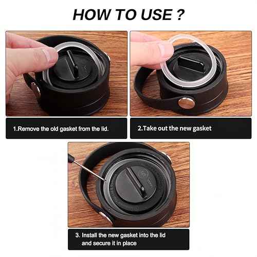 Joshey Gasket Replacement for Hydro Flask Wide Mouth Lid Cap - 6 Pack Rubber Seal O-Ring | Leak-Proof Gasket Seal Replacement Parts