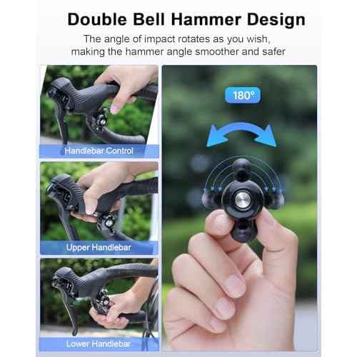 Bike Bells for Adults Max 100dB, Portable Copper Case Bicycle Bell Fits 22.2-31.8mm Road Bike Handlebars, Loud Crisp Clear Sound Bike Horn for Adults, Waterproof & Durable
